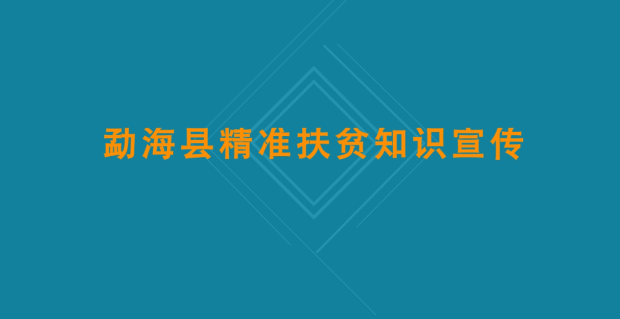 勐海县精准扶贫知识宣传